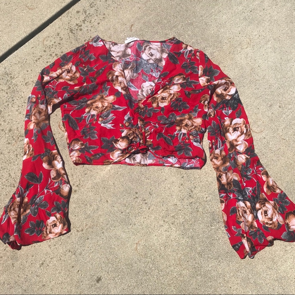 Ivy & Main Front Tie Crop Top
